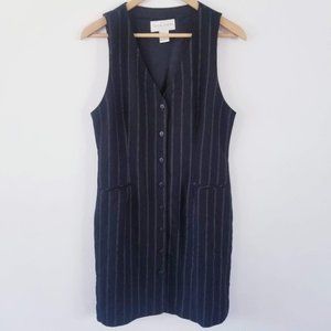 Casual Corner Sleeveless Striped Button Shift Dress 6